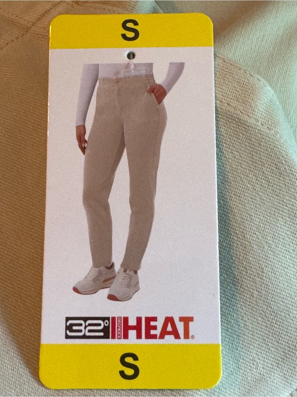 32 Degrees Women's Cream Straight-Leg Chinos small